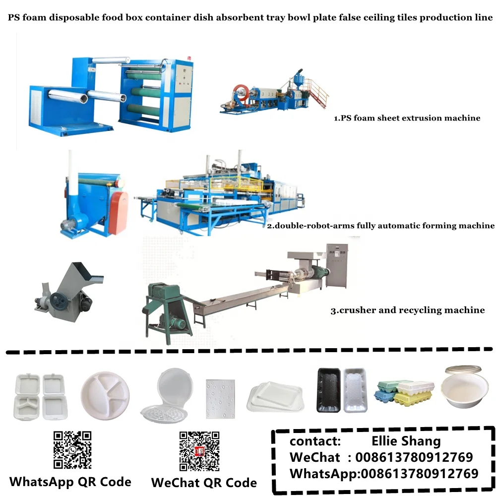 take away foam plastic food packing lunch box making machine