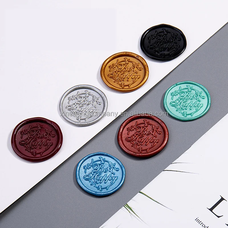 Custom logo decoration used self adhesive wax seal sticker