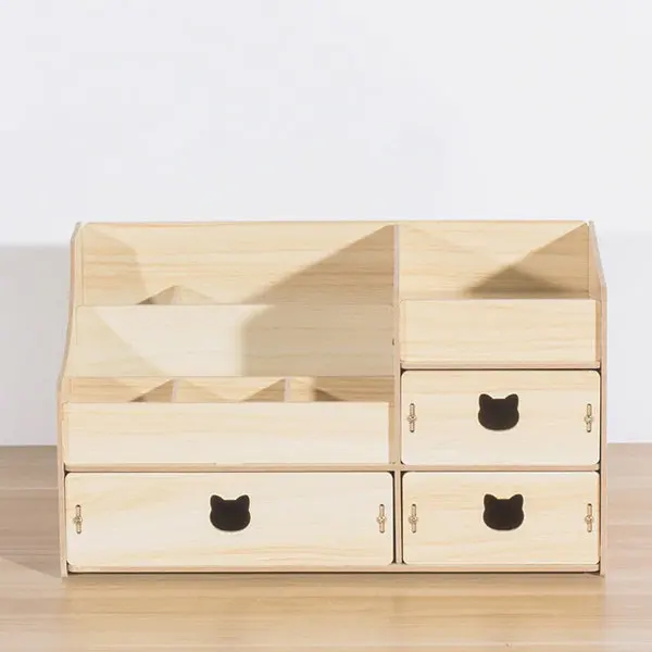 Hotselling Factory-Direct Big Stylish  Dust Proof Personalized Professional Wooden Makeup Box   With Mirror