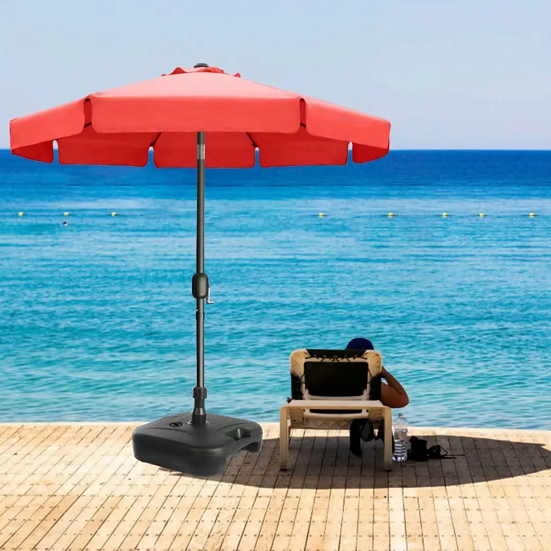 Patio Umbrella Heavy Base Stand Fillable Water and Sand Outdoor Umbrella Base Plastic 50lbs Weight Capacity Table Umbrella Black