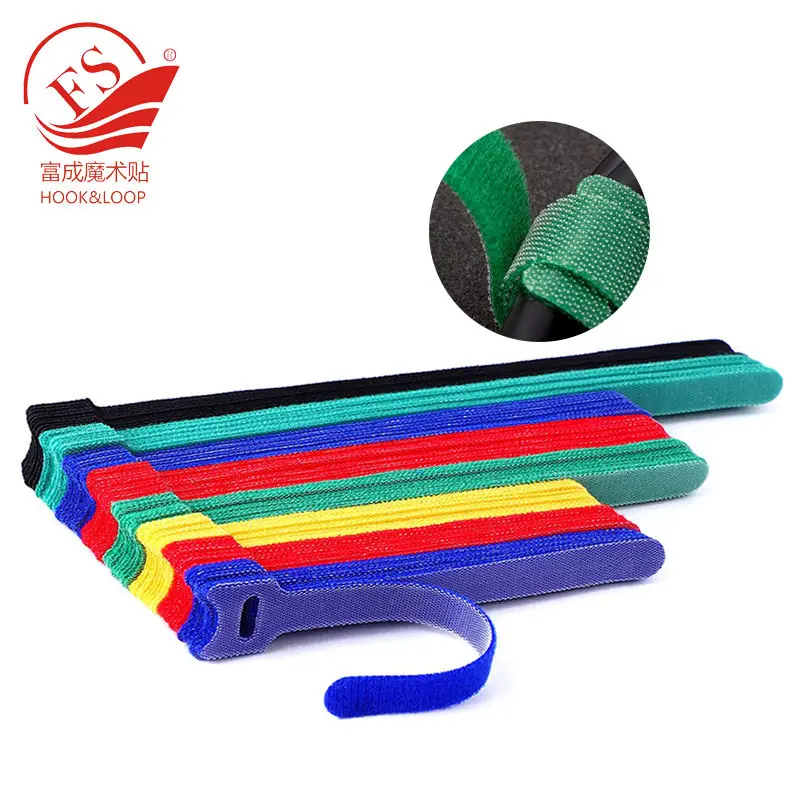 Factory Price Manufacturer Supplier Colorful Cable Hook Loop Tape Reusable  Hook and Loop Cable Ties