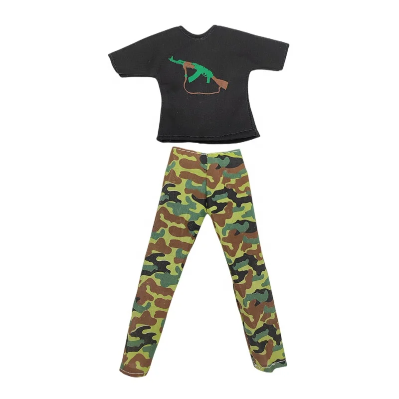 Custom 11.5 inch DIY handmade fashion camouflage uniform doll clothes For Kids
