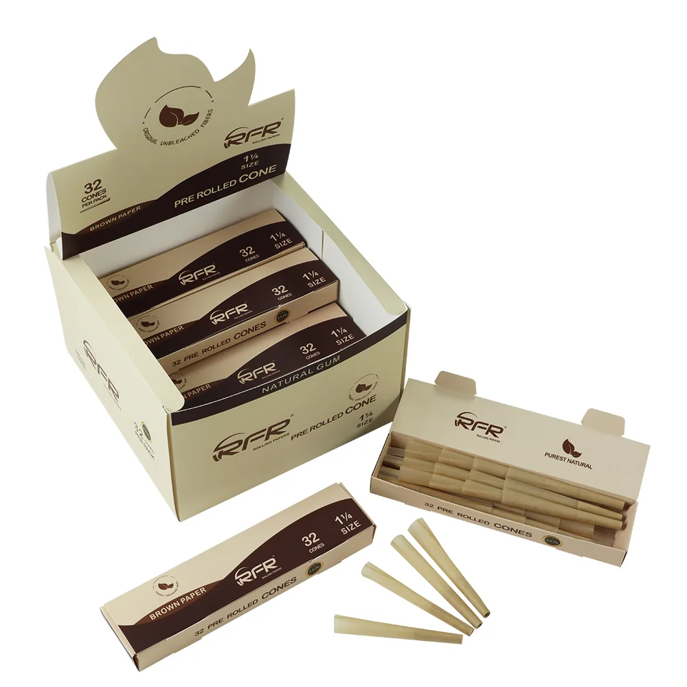 King Size 108mm Rice Paper, Unbleached Paper and Hemp Paper 9 Packs Pre Rolled Cones for Smoking