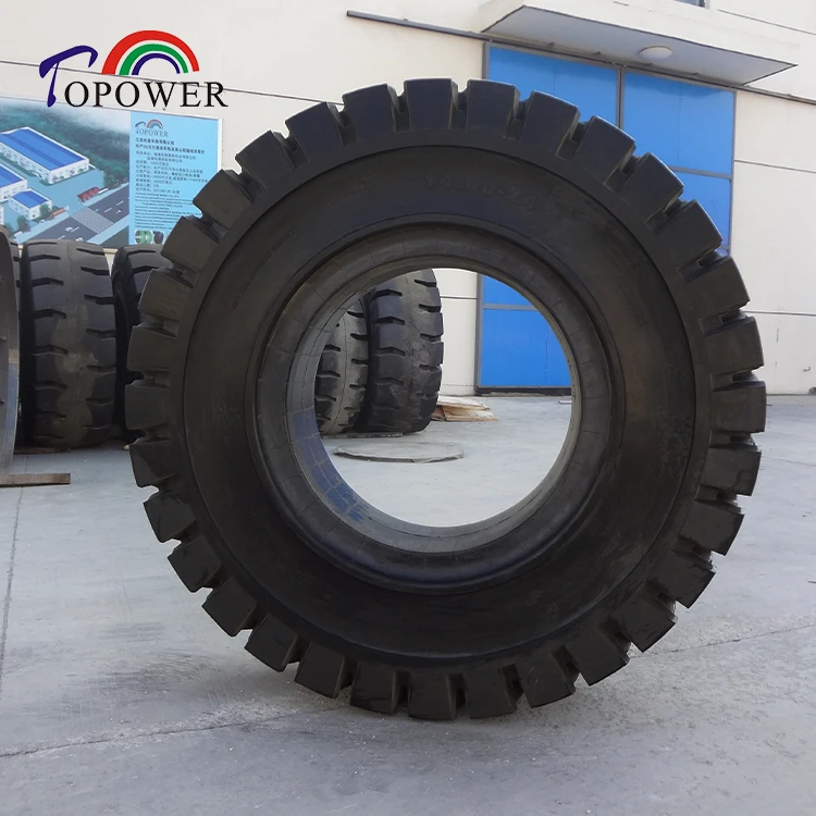 Jiangsu solid tire Topower brand super elastic tyres puncture free airless solid tyres 1400 24  13 - 24 13x24 14x24 for forklift
