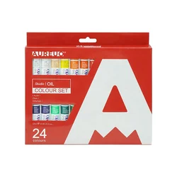AUREUO 24 Colours 12ml Studio Grade Low Price Economical Multi-color Oil Paints Kit