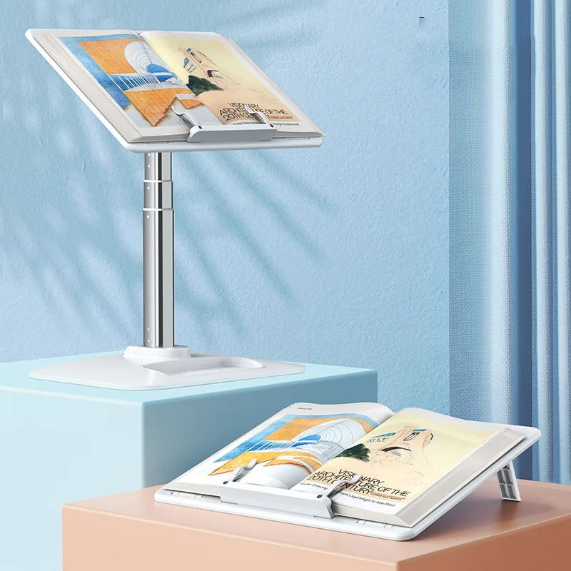 Ergonomic Multi Angle Height Adjustable Hands Free Reading Tablet Laptop Stand Book Holder
