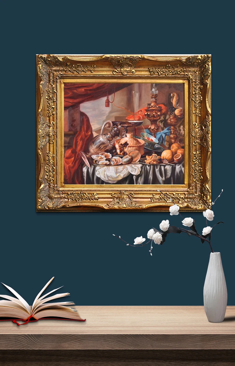 Handmade Custom Size Silver Luxury Royal Photo Frame Antique Baroque Wooden Picture Painting Frame