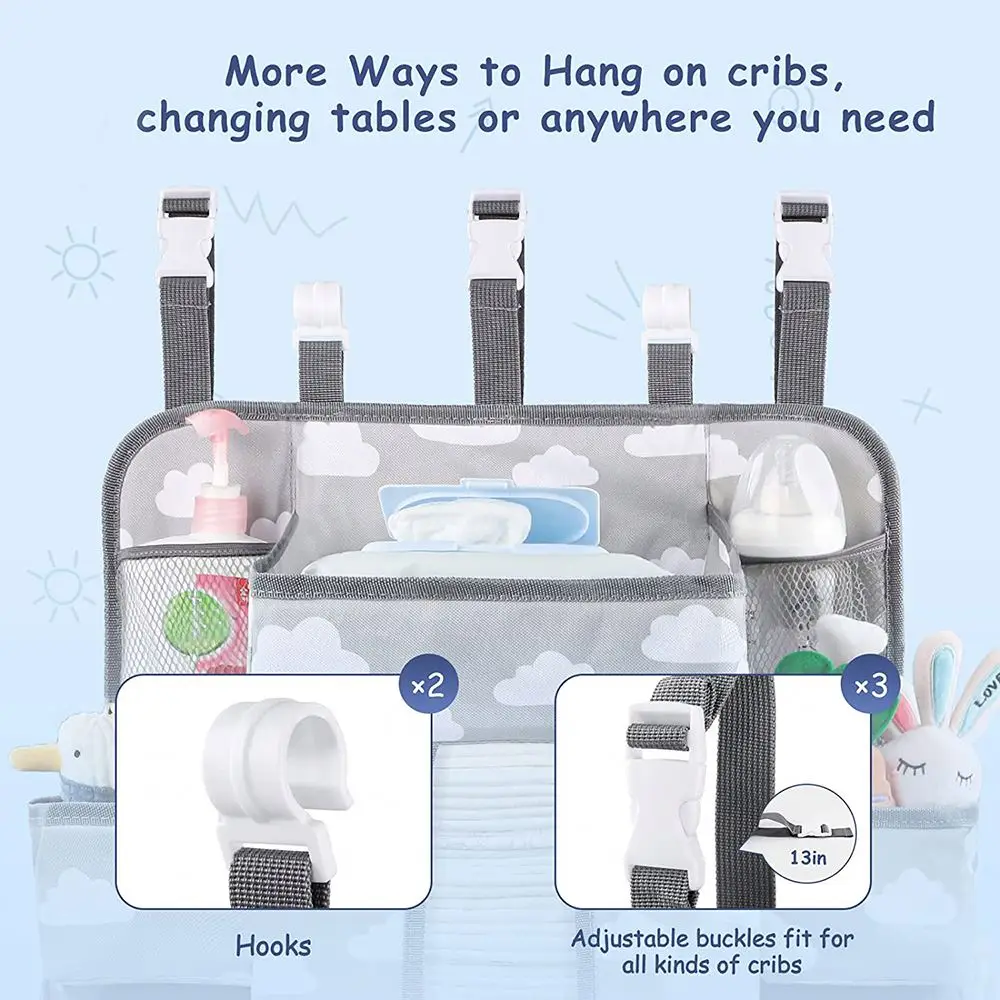 Factory Custom Cheap Reasonable Price Hanging Diaper Caddy Organizer Fabric Storage Boxes & Bins Multifunction Organization 1kg