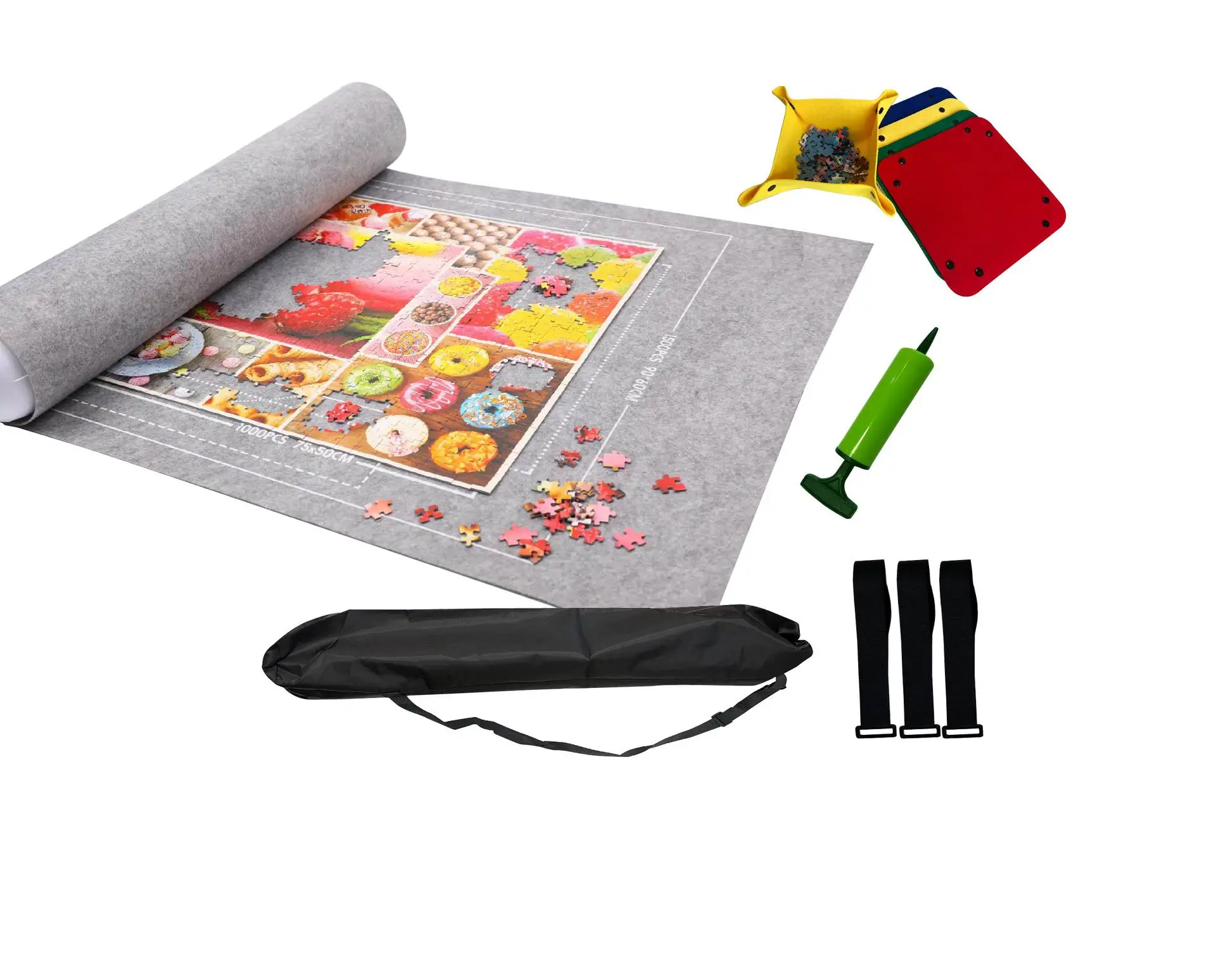 Premium Felt Jigsaw Puzzle Mat Roll Up Easy Carry Storable Non-slip Pad Auxiliary Classification Storage Tool for 1000-3000pcs