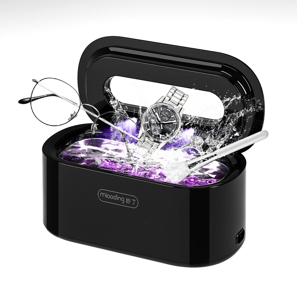 New Product Ideas 2024 Ultrasonic Cleaning Machine 350ml Jewelry Cleaner 48KHz Glasses Cleaner Machine Black Retainer Cleaner