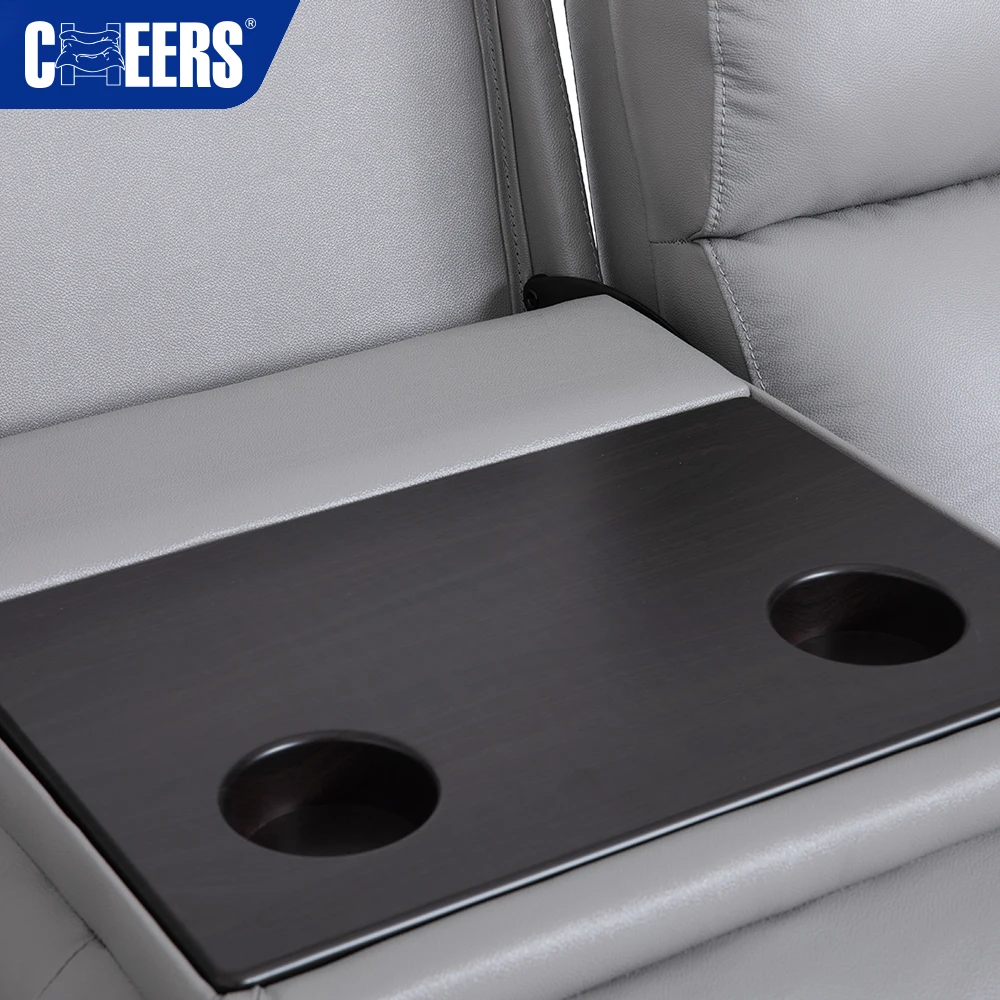 MANWAH CHEERS Practical Leather Electric Recliner Sofa Living Room Furniture Sets Couch with Foldable Tray Table