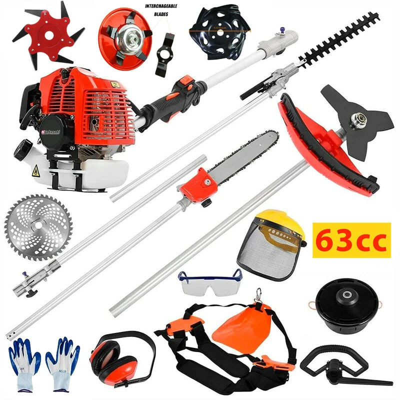 Landtop 5 In 1 shoulder type grass trimmer 63cc gasoline brush cutter
