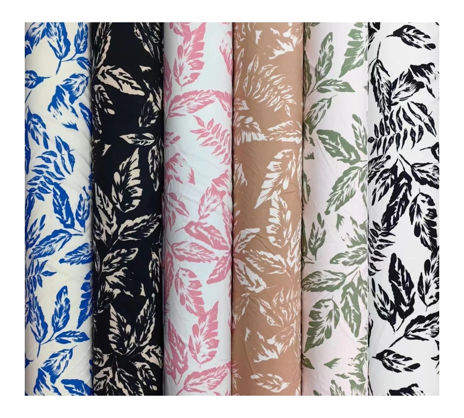 good quality on ready goods of polyester fabric printed and stretch fabric print designs for dress