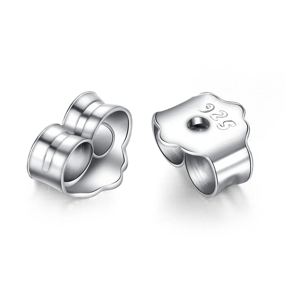 WHOLESALE BULK PRICE 925 Sterling Silver stud earring backer, 18k gold plating ,silver color DIY  Accessories silver