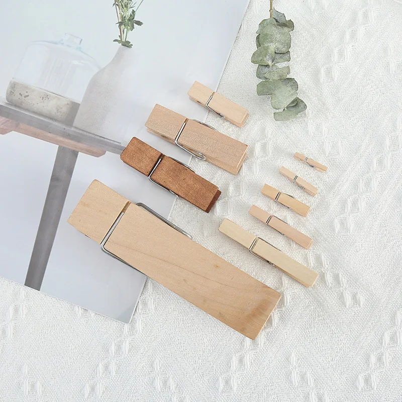 Wholesale Various Sizes Wood Laundry Peg Photo Clip Small Wooden Clip Creative Craft Clip
