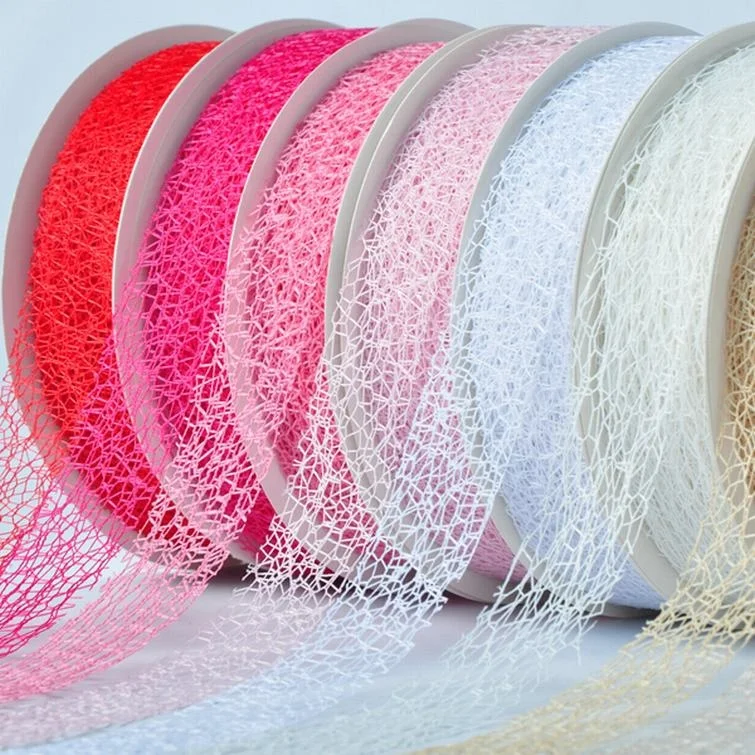 Whole cheap poly decor mesh ribbon roll 10mm to 1500mm for decorating