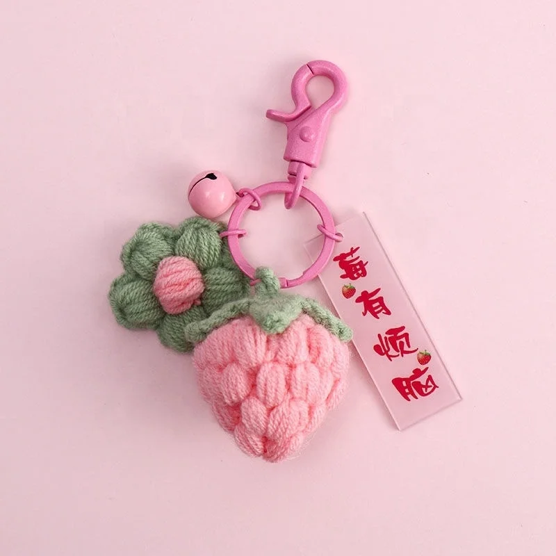 Wholesale mini crochet bear stuffed toys cute small knitted teddy bear dolls pendant charms for baby pram stroller hanging toy