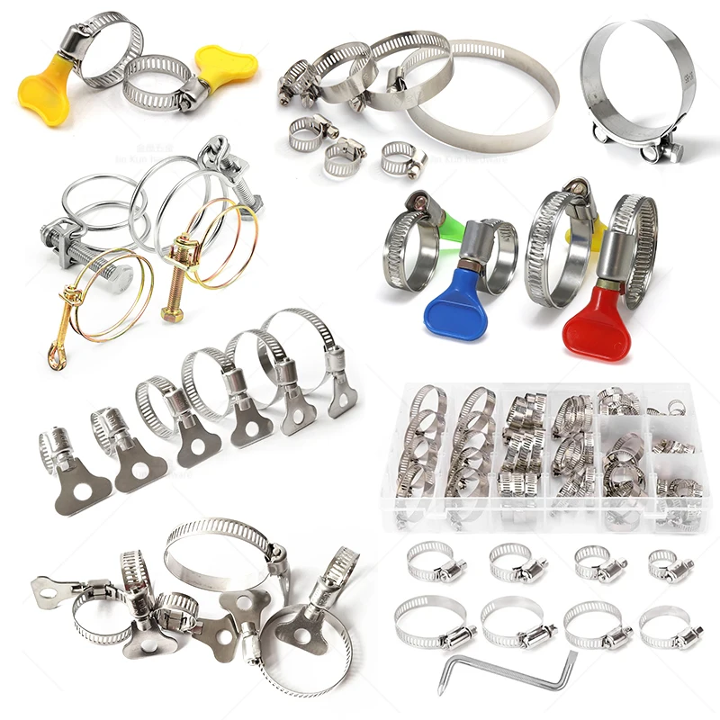 Custom 304 316 Metal Swivel Band pipe Clamp Zinc Plated Stainless Adjustable Bolts Steel Hose Clamps For Sealing Various Hoses