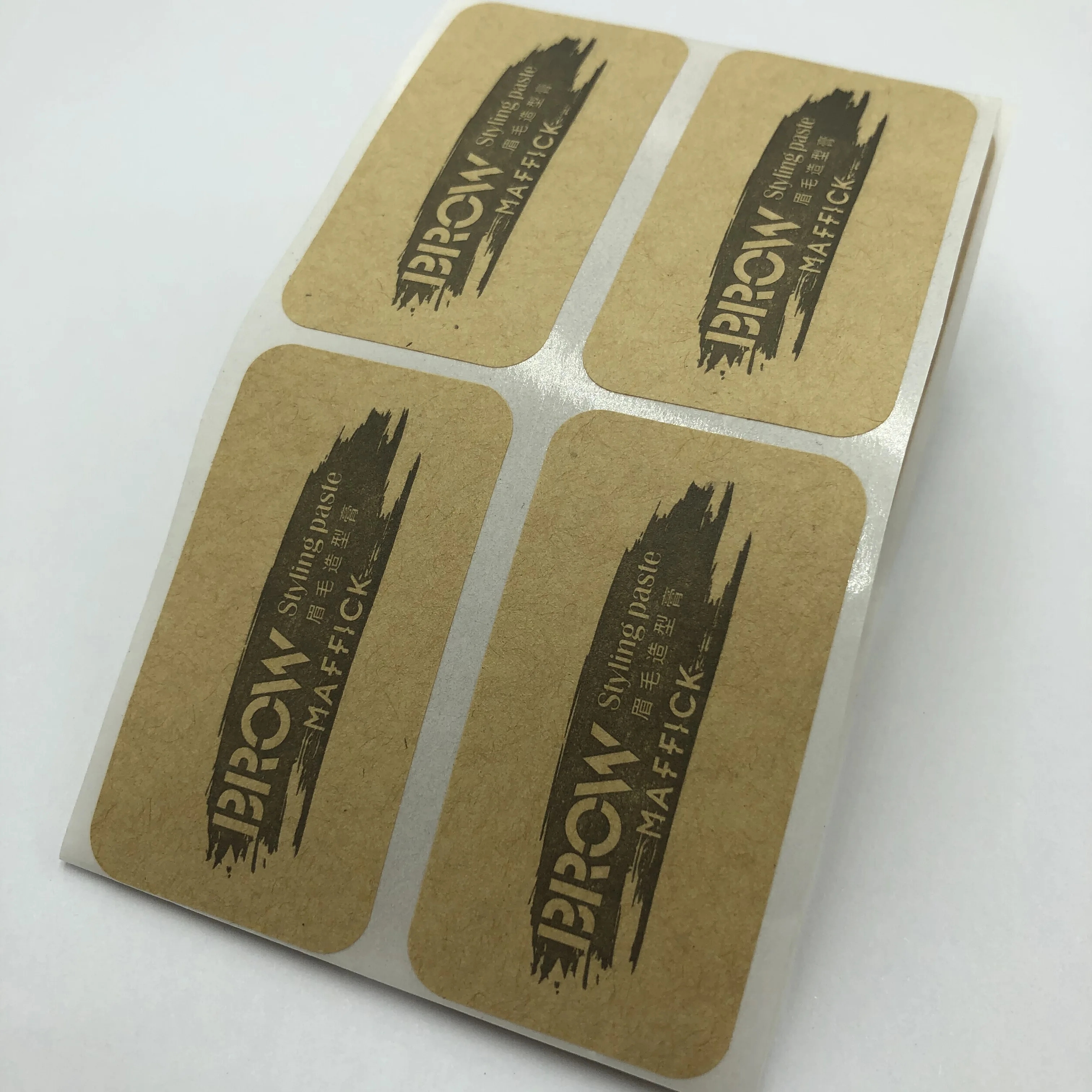 Thermal self-adhesive Strong Glue Custom  gold foil logo stickers paper labels