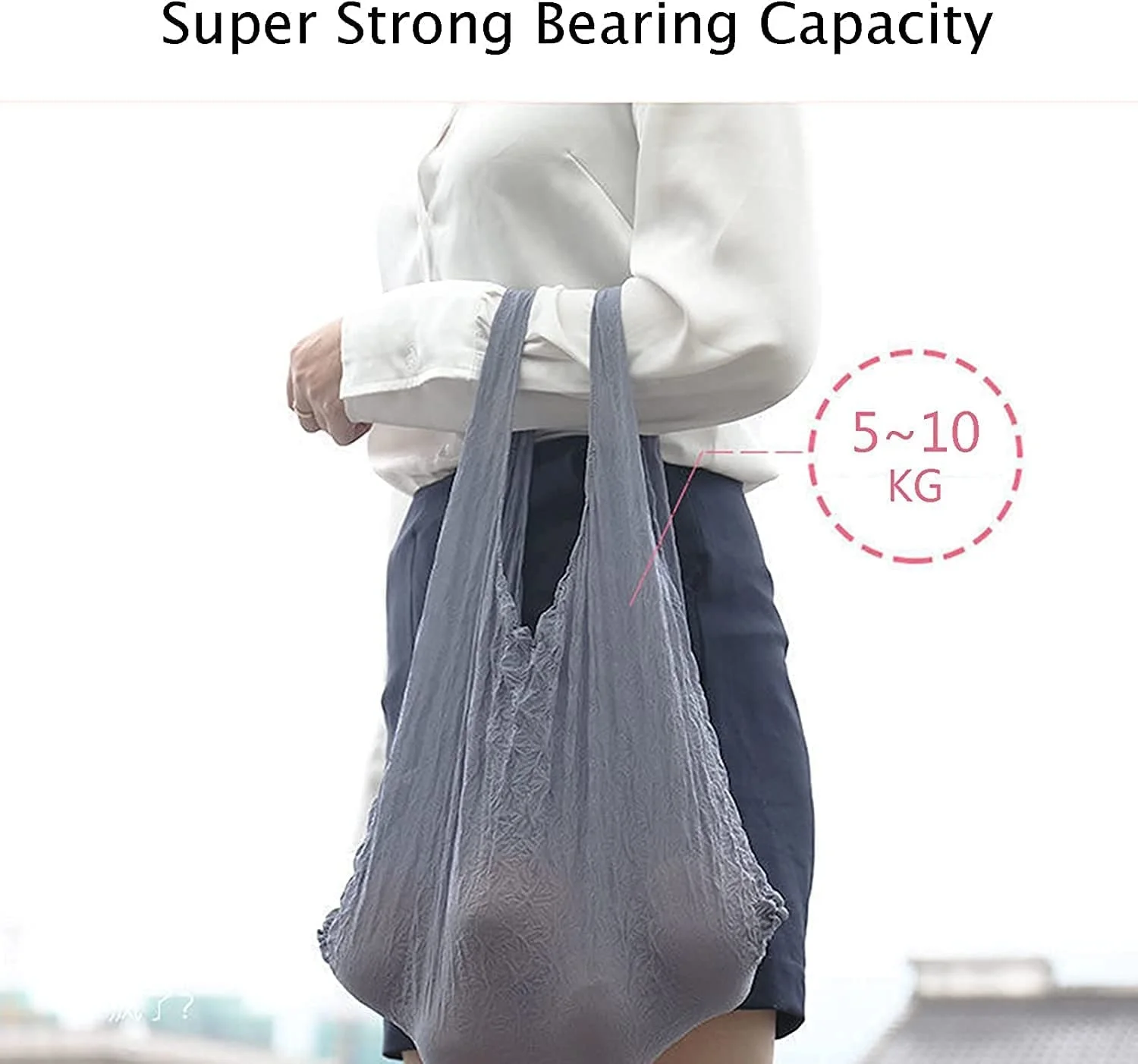 Magic Stretch Pleated Bag Reusable Storage Shopping Bags Eco-friendly Foldable Large Capacity Handheld Fashion Shopping Bag