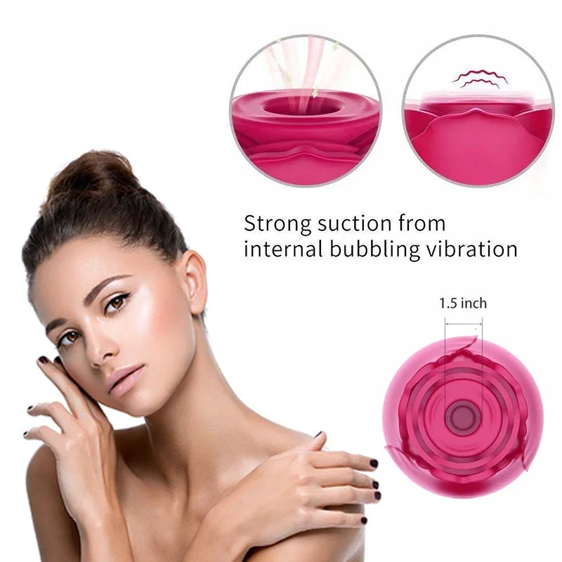 
Flower Vibrating Tail Pink Suction Adult Sex Rechargeable Vibration Sexy Adorime Rose Clitoral Vibrator 