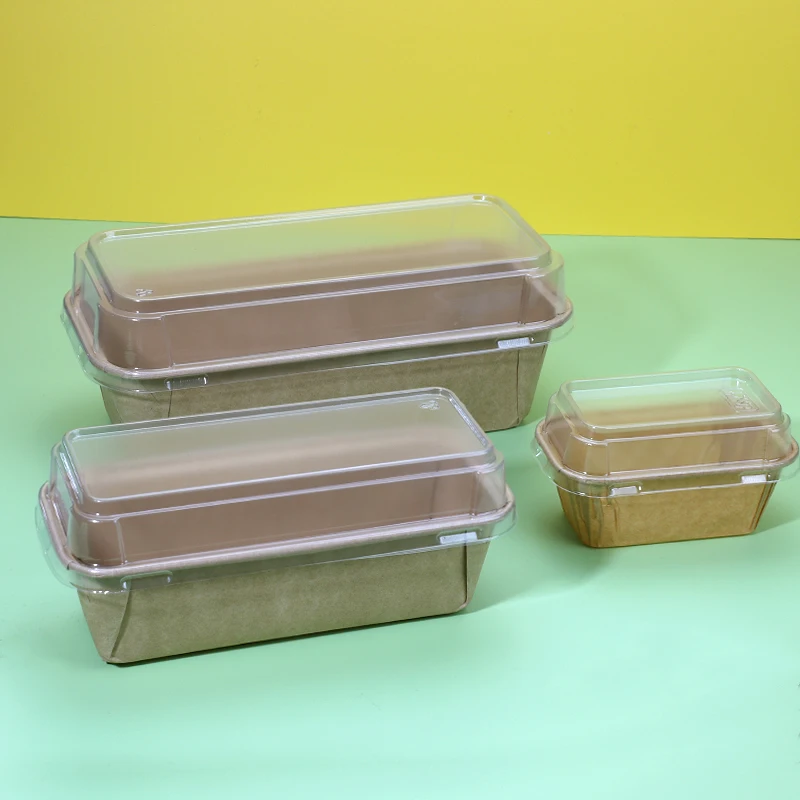 Одноразовые на заказ жиронепроницаемые бумажные формы для выпечки французского хлеба прямоугольные