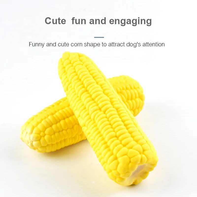 Squeaky Corn Dog Toys Safe Latex Soft Teething Dog Chew Toys For Puppies