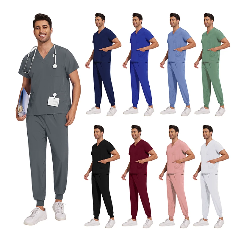 Niaahinn Manufacturer Breathable Medical Scrub Set Two-Piece Jogger Nursing Scrub Medical Uniform Spandex Elastic Soft Fabric