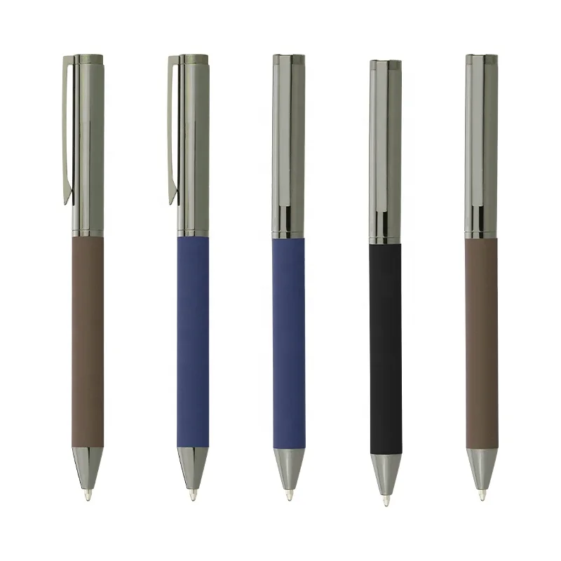 Rubber spray metal pen for wholesale promotional business gift pen customise logo