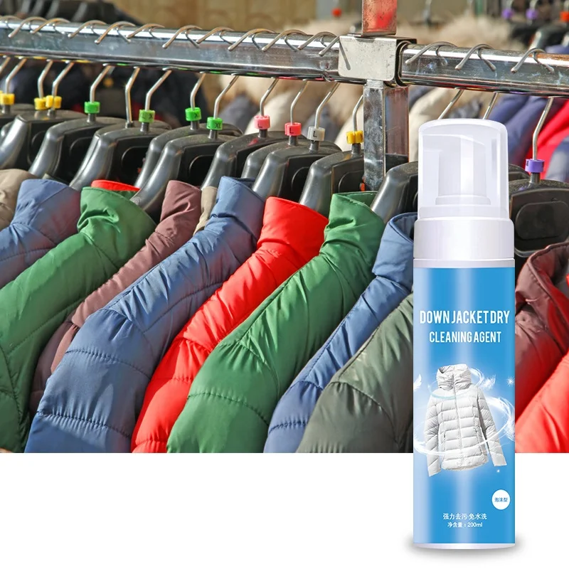 
Water free wash foaming spray down coat dry cleaning agent, stubborn stains remover 