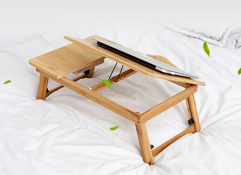 High-Quality Bamboo Portable Laptop Desk with drawer