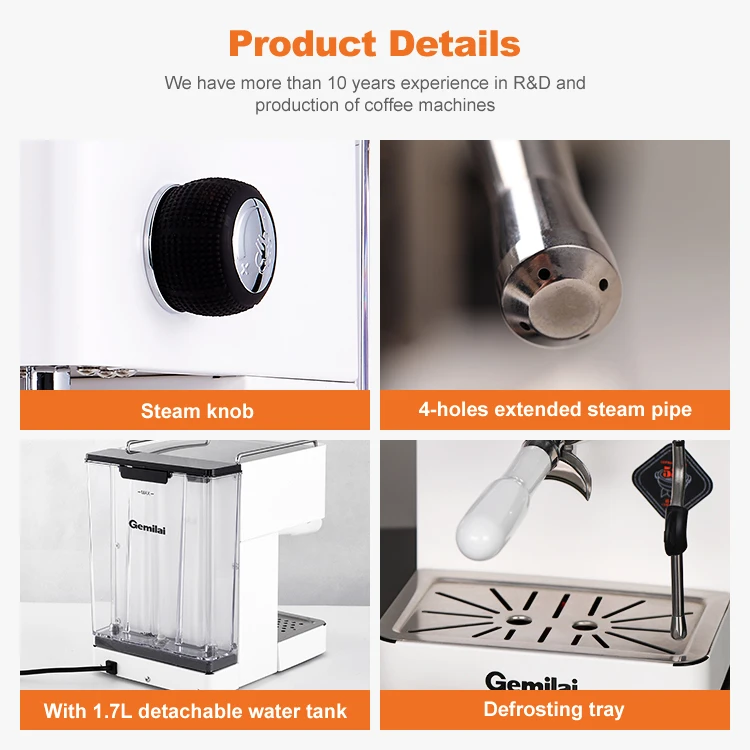 Gemilai CRM3005G Best italian coffee makers small manual automatic espresso coffee machine for office home