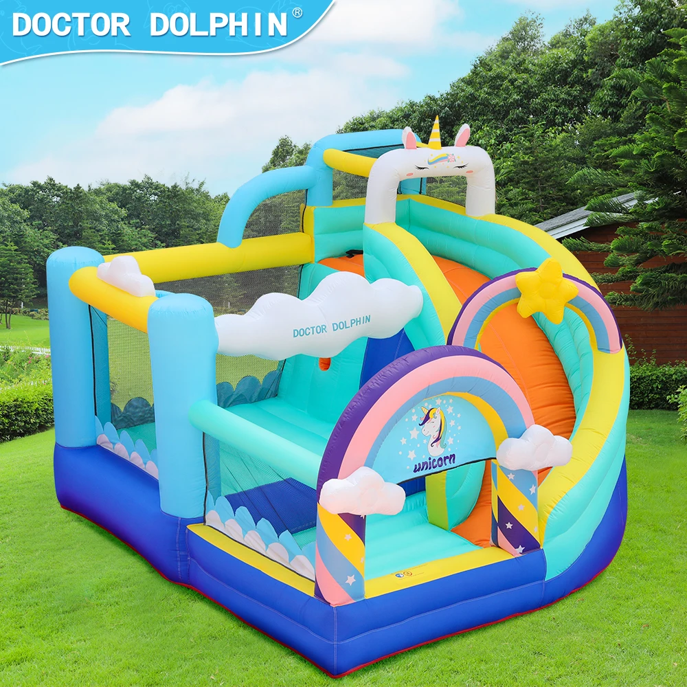 Doctor Dolphin Bounce House Slide with Blower Bounce House for Kids 5-12 Bounce House for Kids, Jumping Bouncy Castle
