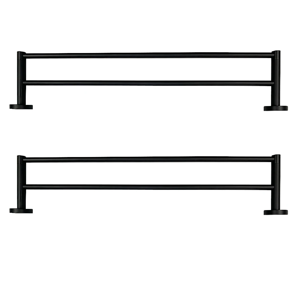 Fyeer Towel Bar Tissue Holder Robe Hook Black and Gold Bathroom Accessory Set Black Brass Hot Cold Bath Taps Bathroom Shower Set