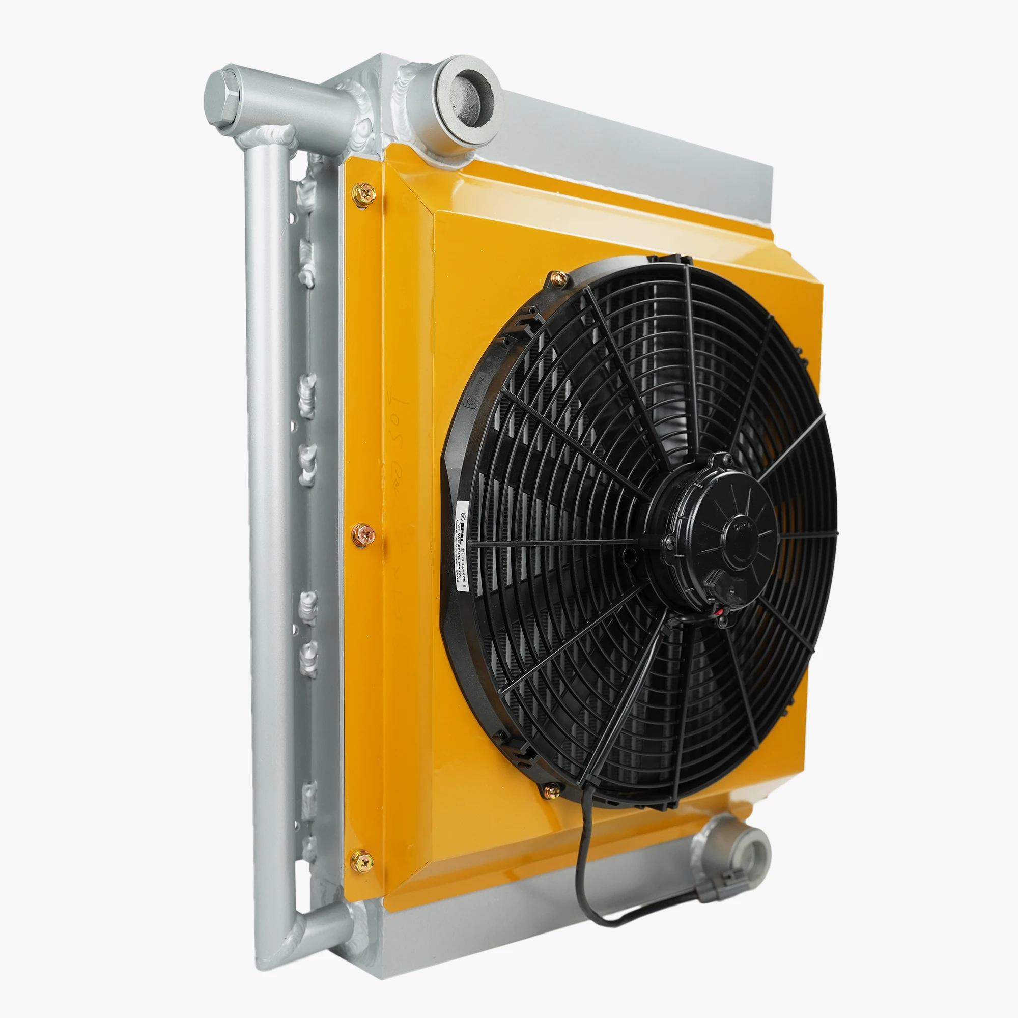 Customizable air-cooled oil cooler with bypass valve Drill crusher DC fan Plate fin heat exchanger
