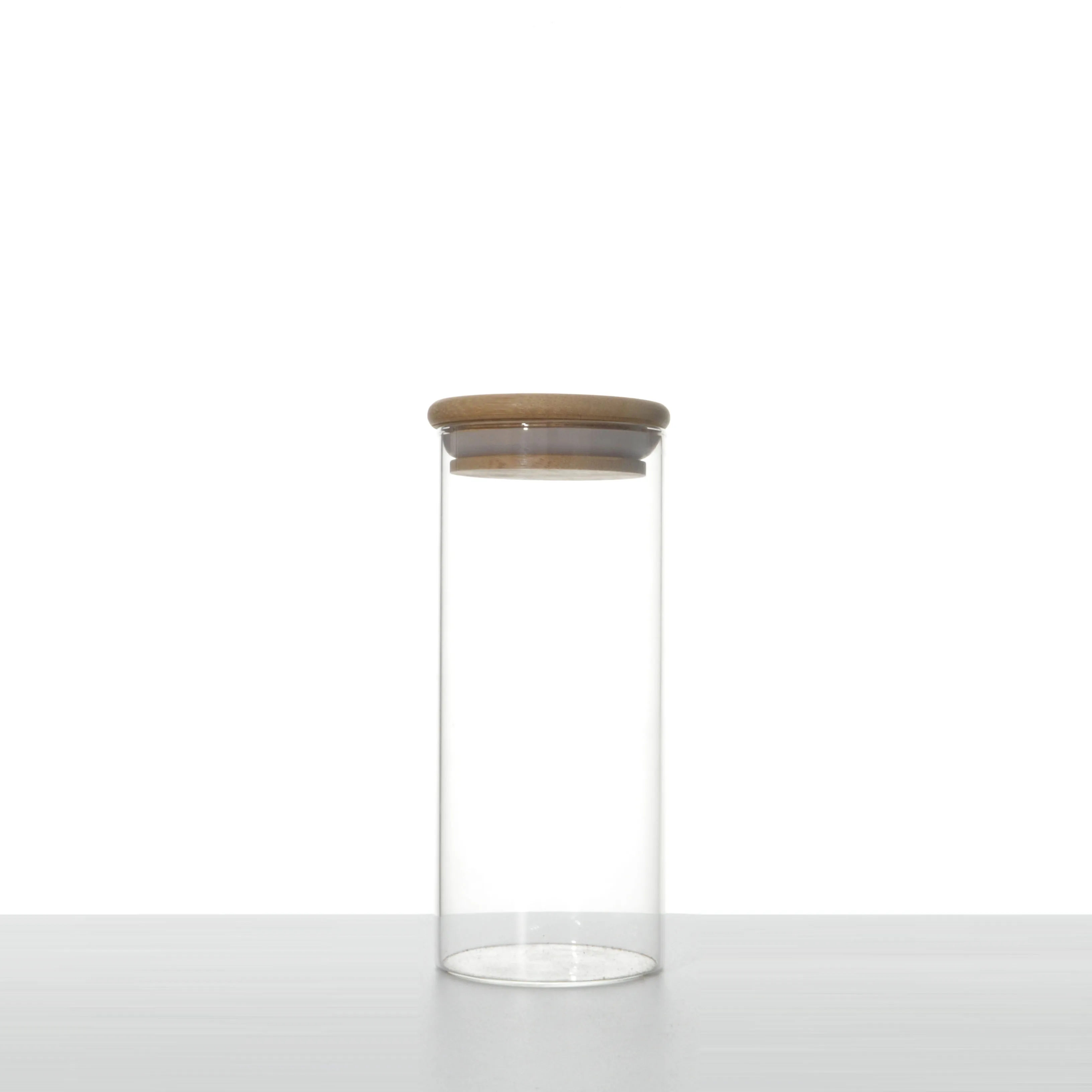 
BJ65-100 Cylindrical Glass Dry Wet Food Storage Jar with Cork Lid 