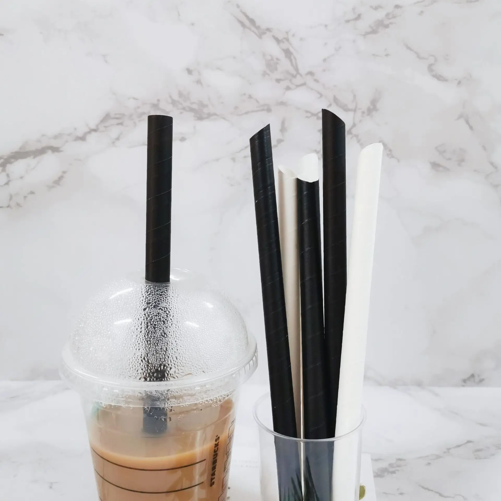 
Biodegradable 100% Recycled Eco Friendly Large Size Paper Straws White Paper Bubble Tea Drinking Straws 