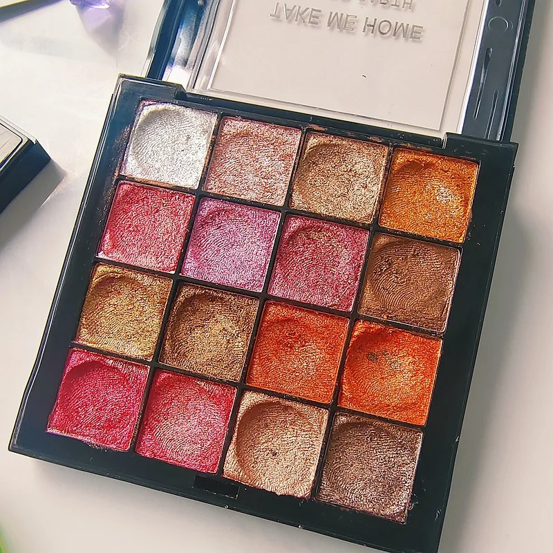 16 color mashed potato eyeshadow dish pearl bright eye shadow wet powder non flying powder