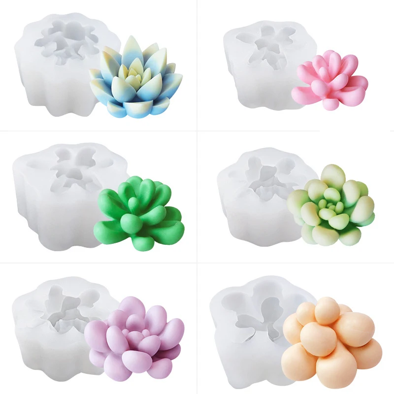 High Quality 3D Diy Ins Big Large Plant Flower Shaped Cake Decoration Food Grade Silicone Candle Molds For Candle Making