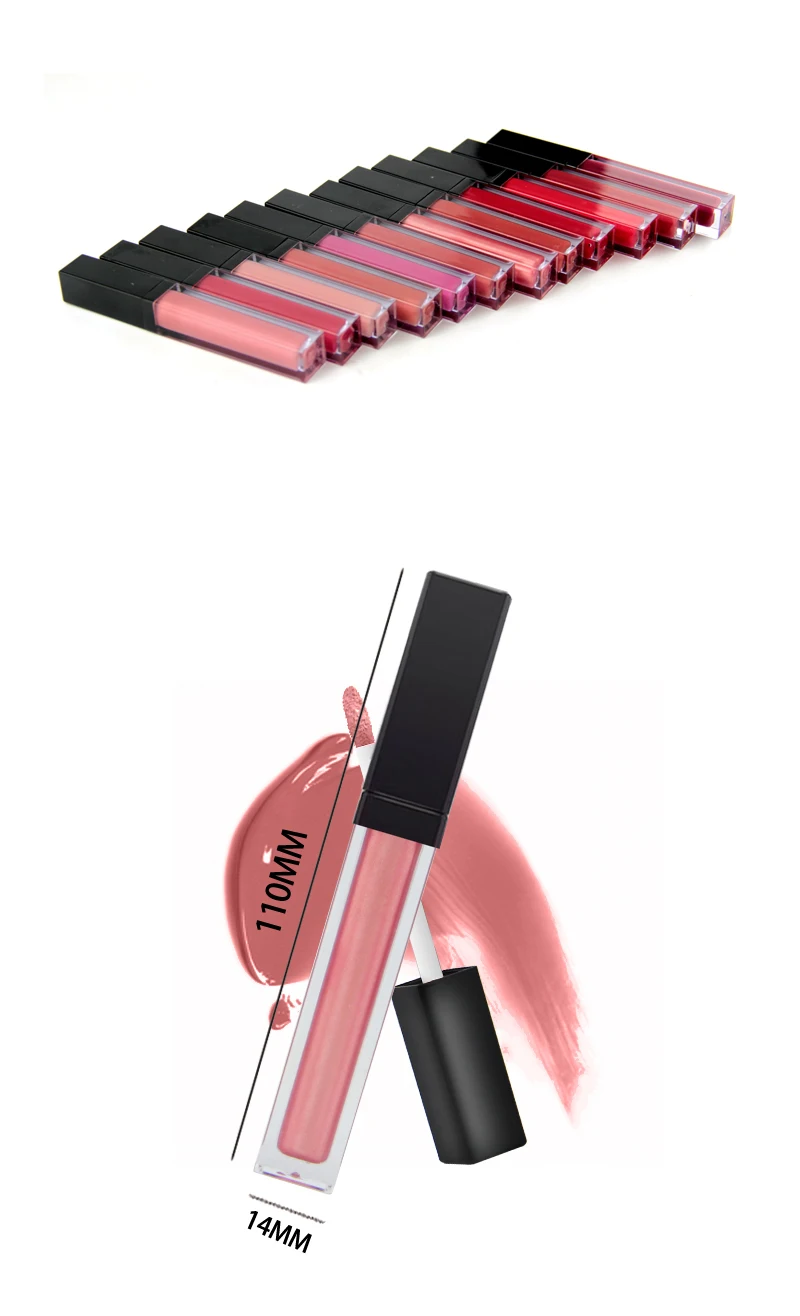 
18 colors Custom Logo Nude Vegan Lip Gloss Vendor Private Label Liquid Lipstick 