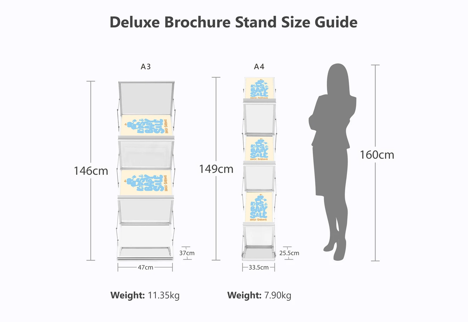 Literature Catalog Rack Foldable Magazine Brochure Display Rack Stand for Office Store and Exhibition Trade Show