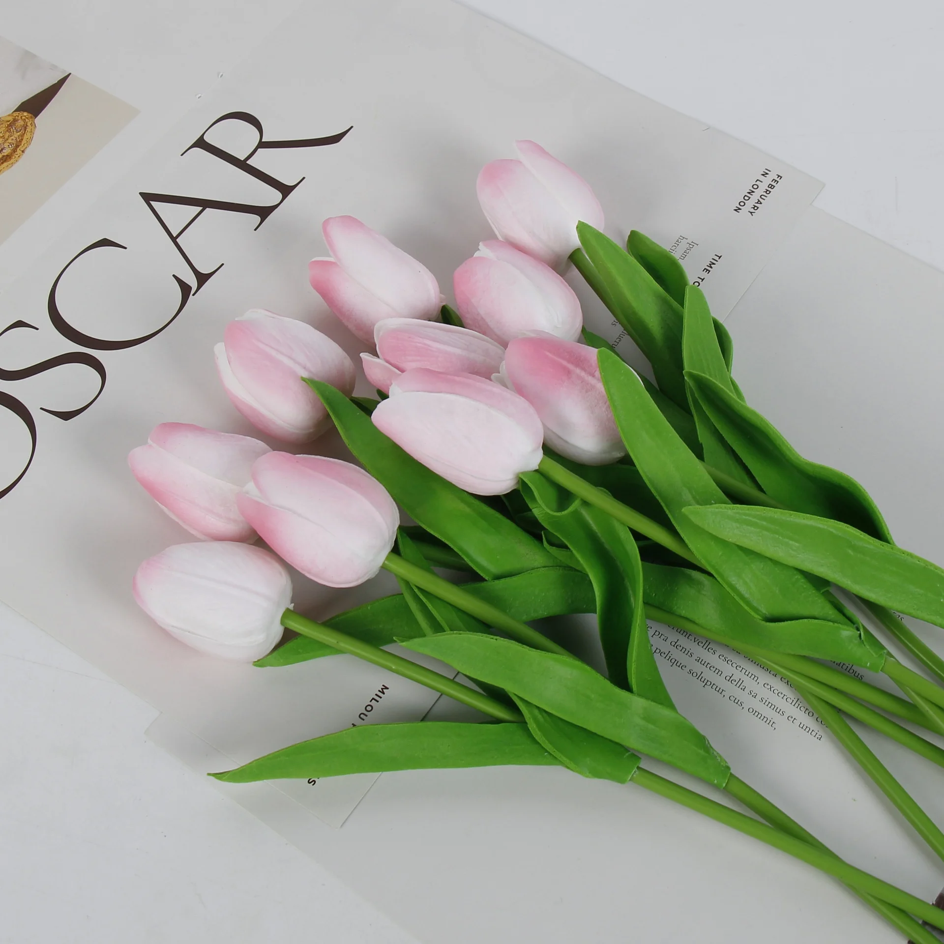 Artificial Flowers Fake Tulips Real Touch Faux Latex Tulips Flowers Bouquets Arrangements for Party Wedding Home Room Decoration