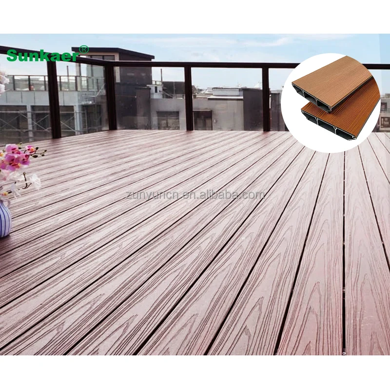 Modern Outdoor Decorative Terrace Interlocking Decking outdoor wpc Hollow Post plastic composite decking tiles