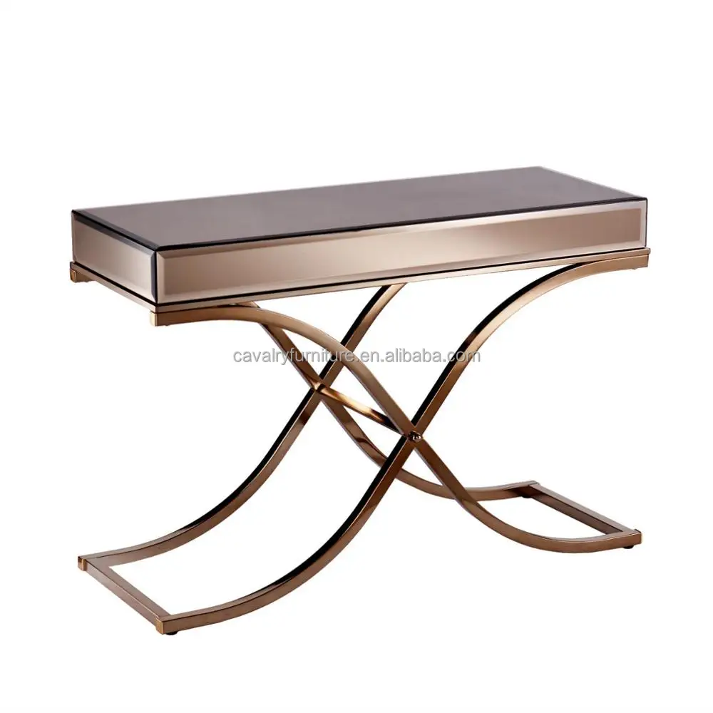 New Home Decor Contemporary Modern Hallway Tables X-Shaped Legs Stainless Steel Console Table