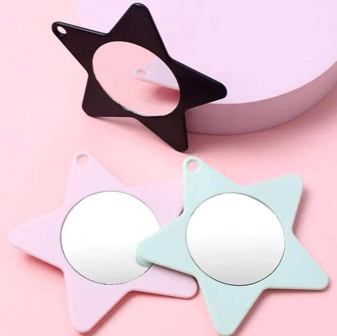 MU New Five pointed Star Makeup Mirror Portable Small Star Cute Beauty Mirror Plastic Hanging Mirror
