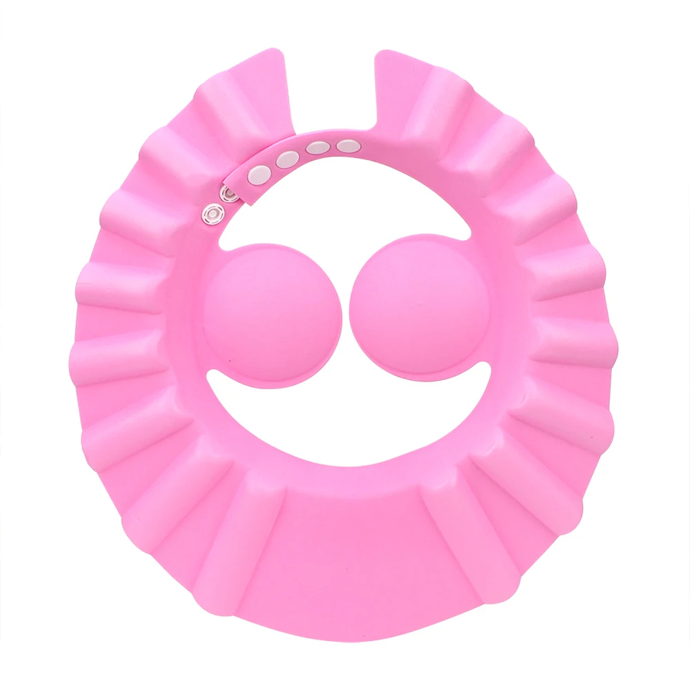 B1171 Adjustable Safe Soft Bath Wash Hair Cap Ear Protection Children Shower Caps Baby Shield Shower Hat (62352237864)