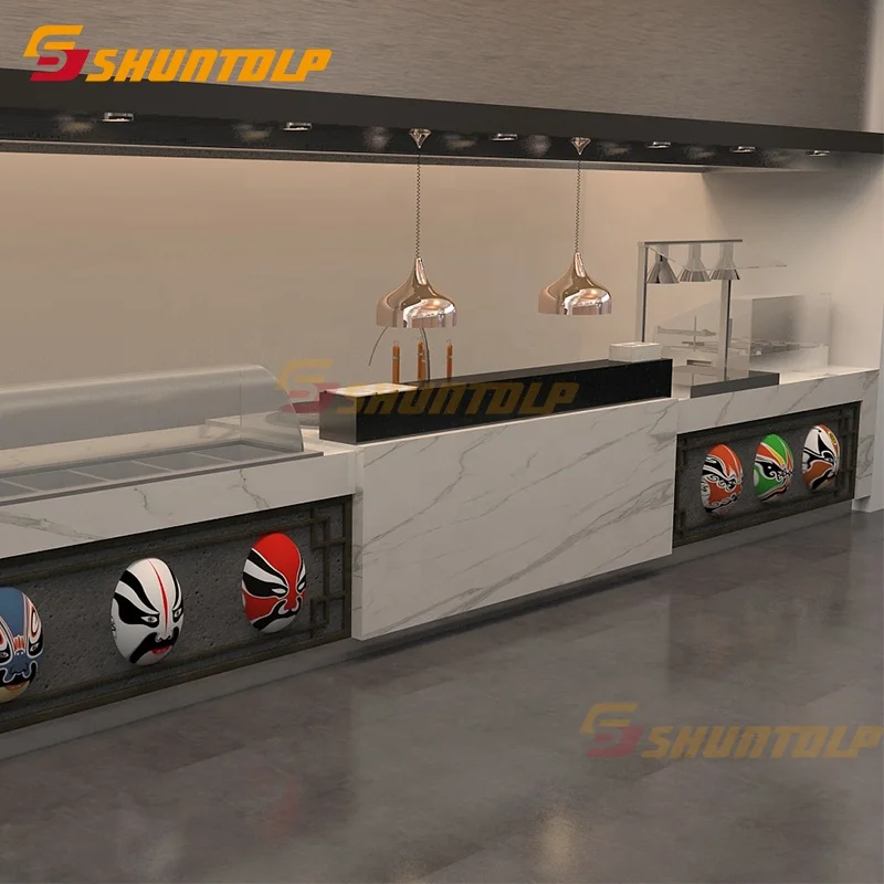 Luxury Commercial Salad Bar  Display Refrigerator buffet cooler modern hotel sushi buffet counter equipment design