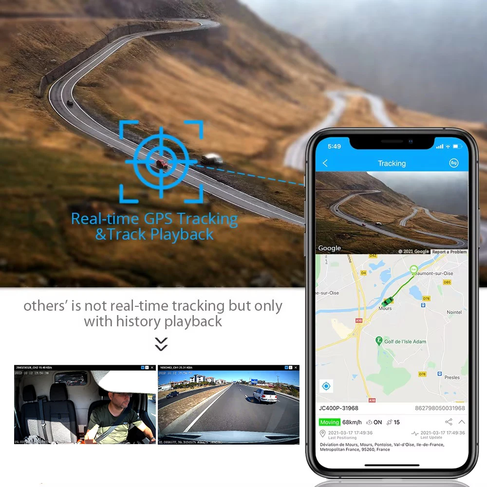 LS VISION Built-in GPS Intelligent 4G Vehicle Video Recorder Dual Lens Wifi Hotspot Dash Camera for Family Car Taxi Safety