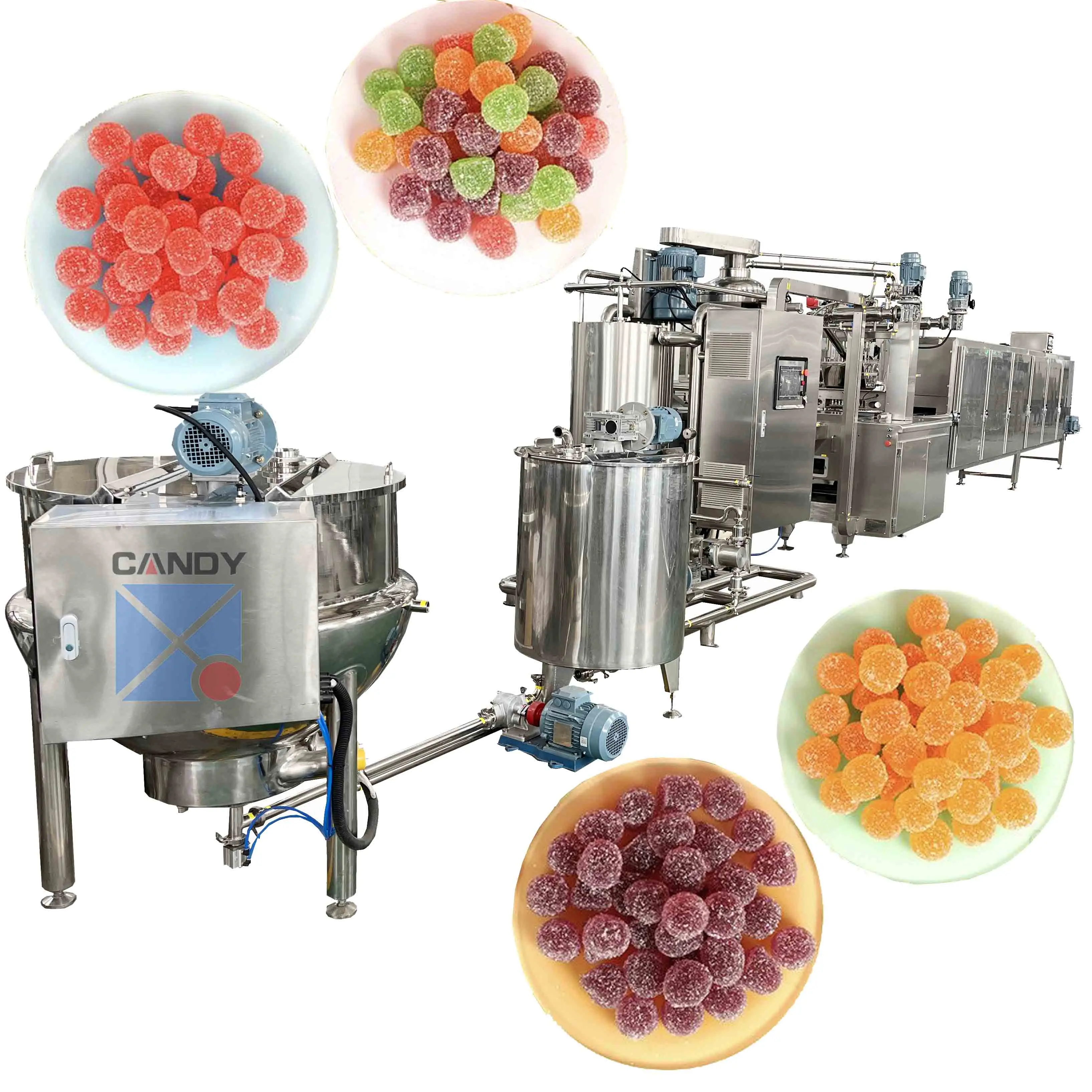 Large Capacity Five Colors Gummy Candy Machine PLC Control Hard Candy Depositor Automatic Lollipop Machine