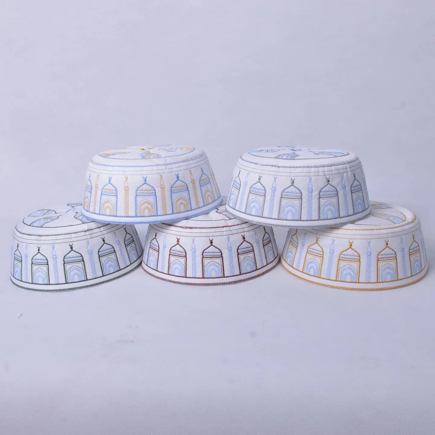 Factory Direct Sale Islamic Prayer Embroidery Men Muslim Cap Hat Islamic Computer Hat